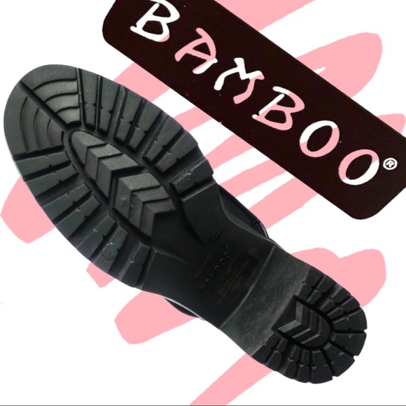 NEW Bamboo Regal Black Lug Sole Heeled Combat Boot - Picture 5 of 8